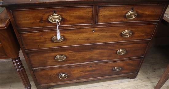 A George III mahogany chest (later top) W.110cm